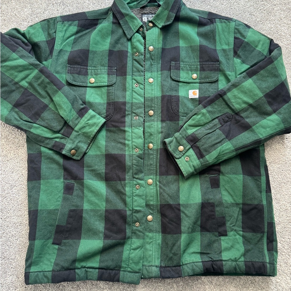 Carhartt Green Plaid Shirt Jacket